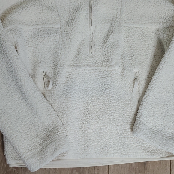 VINCE TEDDY PULLOVER HALF ZIP COZY IVORY SHERPA SIZE XL - Picture 6 of 10
